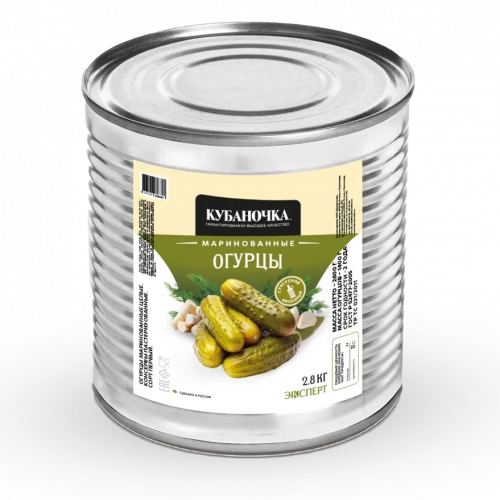 огурцы маринованные с уксусом 2.8 кг жб